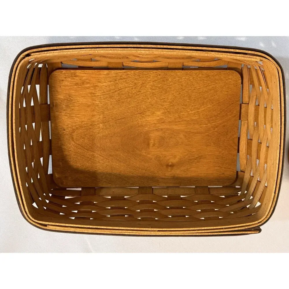 Longaberger 2004 Father’s Day, Dad’s Valet Basket W/ WD Lid, Fabric Liner, Prot